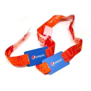red woven fabric rfid wristband with design of customer pepsi